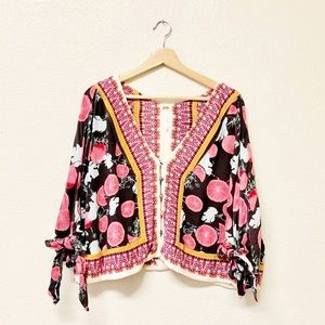 Free People Grapefruit Print Oversized Blouse